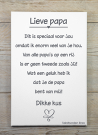 Tekstbord Lieve papa (dikke kus)