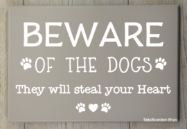 Tekstbord Beware of the dog (3 versies)