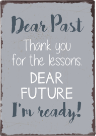 Tekstbord Dear Past, Thank you for the lessons
