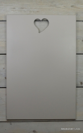Tekstbord "Eigen tekst", 40 x 60 cm met uitgezaagd hart