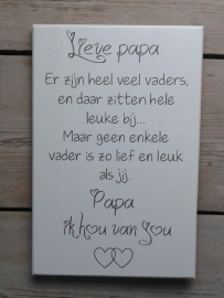 Tekstbord Lieve Papa, 20 x 30 cm