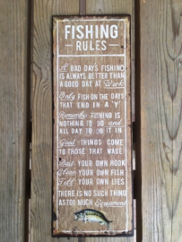 Tekstbord Fishing Rules