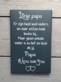 Tekstbord Lieve Papa, 20 x 30 cm