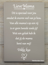 Tekstbord Lieve Mama (dikke kus)