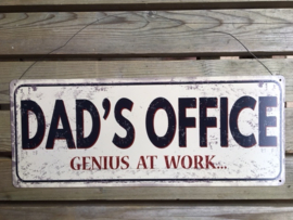 Tekstbord Dad's Office, Genius at Work
