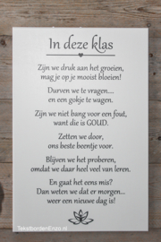 Tekstbord In deze klas (40 x 60 cm)