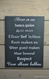 Tekstbord Broer en Zus