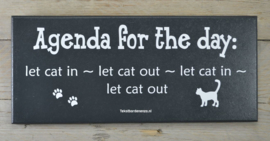 Tekstbord Agenda for the day, cat