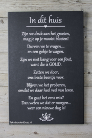 Tekstbord In dit huis (40 x 60 cm)