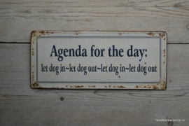 Tekstbord Agenda for the day