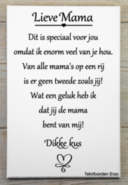 Tekstbord Lieve Mama (dikke kus)