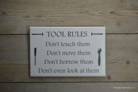 Tekstbord Tool Rules