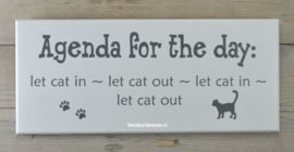 Tekstbord Agenda for the day, cat