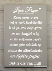 Tekstbord Lieve papa (miljoenen papa's)