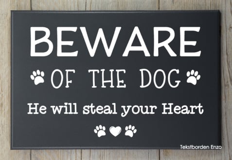 Tekstbord Beware of the dog (3 versies)