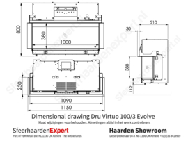 Dru Virtuo 100 Evolve - Elektrische 3-zijdige inbouwhaard