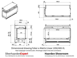 Faber e-MatriX Linear 105x40cm Tweezijdig hoekhaard