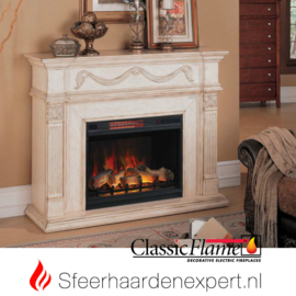 Classicflame schouw Gossamer Ivoor met elektrische sfeerhaard CF28