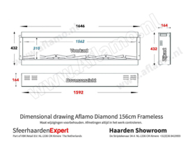 Aflamo Diamond 156cm - Frameless Inbouwhaard