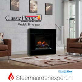 Classic Flame elektrische sfeerhaard CF23-3D met schouw ombouw Simo zwart