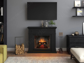Tagu Larsen Zwart - Schouw met elektrische haard Powerflame-Two