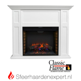 Classicflame schouw Sula wit  met elektrische sfeerhaard CF28