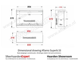 Aflamo Superb 80cm (Deluxe) - 3 zijdige inbouwhaard