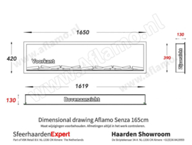 Aflamo Senza Deluxe 165cm - Elektrische inbouw haard