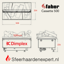 Dimplex Cassette 500 Retail  -  Elektrische Opti-Myst haard