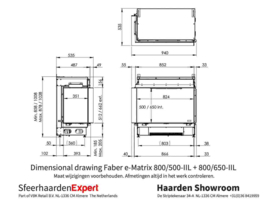 Faber e-MatriX Mood 80x65cm Tweezijdig hoekhaard