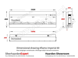 Aflamo Imperial 60 - 152cm Elektrische haard driezijdig