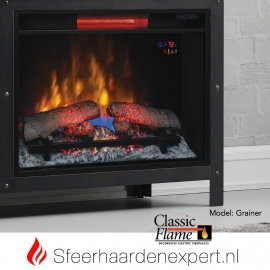 TV meubel Classicflame Grainger van metaal en hout met sfeerhaard CF26