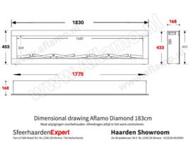 Aflamo Diamond 183cm - Inbouw haard elektrisch