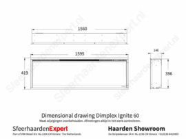 Dimplex Ignite 60 XL 156cm - Elektrische inbouwhaard