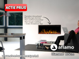 Aflamo Diamond 105cm - Frameless Inbouwhaard