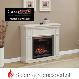 Classic Flame elektrische sfeerhaard met schouw New Castle Wit