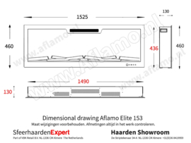 Aflamo Elite 153 - Elektrische inbouwhaard | Cinewall