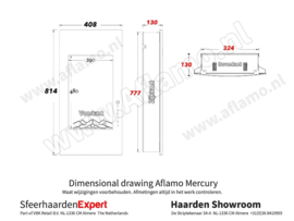 Aflamo Mercury - Elektrische Multicolor LED wandhaard  aan de muur