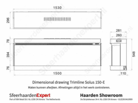 Trimline 150E Front - Elektrische haard