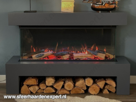 Trimline Solus 100 driezijdige haard met meubel 125cm