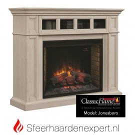 Classicflame schouw Jonesboro Wit met elektrische sfeerhaard CF33