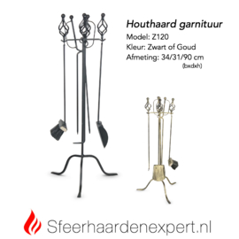 Houthaard accessoire garnituur met veger/blik/pook Z120