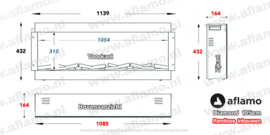 Aflamo Diamond 105cm - Frameless Inbouwhaard