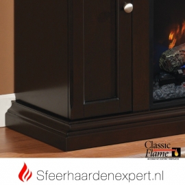 TV meubel Classic Flame elektrische sfeerhaard met schouw Cannes Espresso