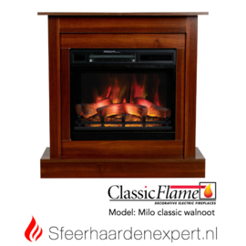 Classicflame schouw Milo klassiek walnoot elektrische haard CF23-3D