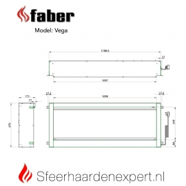 Dimplex Vega 110cm elektrische brede inbouw sfeerhaard