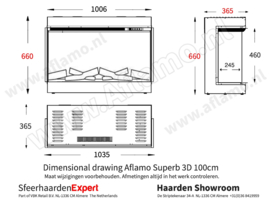 Aflamo Superb 3D 100cm - 3 zijdige inbouwhaard