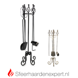 Houthaard accessoire garnituur met veger/blik/pook Z124