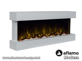 Aflamo Modena Wit - Elektrische LED wandhaard 127cm