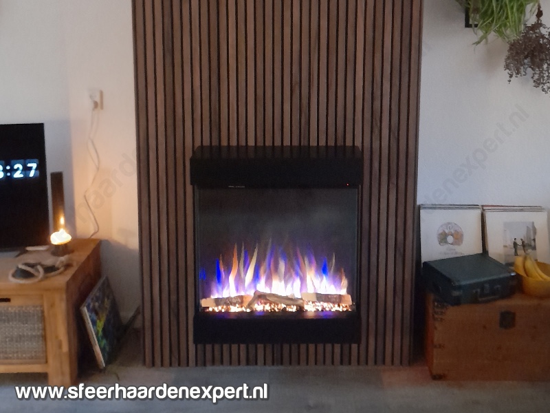 Schouw Dame + Elektrische wandhaard 73 x 82cm aan de muur